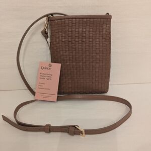 Quince Brown Woven Crossbody Bag